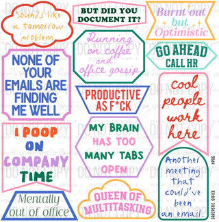 Sarcastic Office Decal Sheet