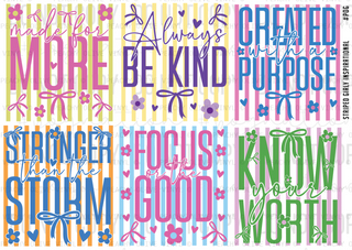 Striped Girly Inspirational Decal Sheet