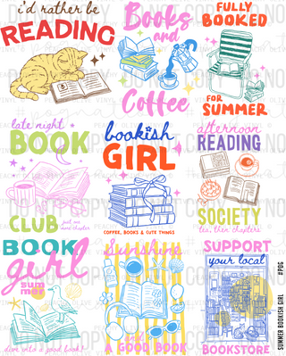 Summer Bookish Girl Decal Sheet