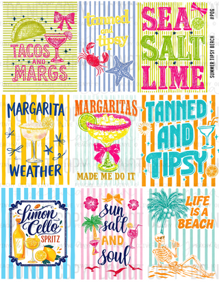 Summer Tipsy Beach Decal Sheet