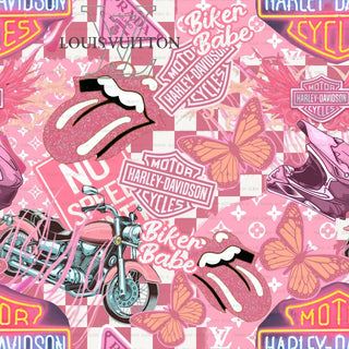 Biker Babe Collage Vinyl