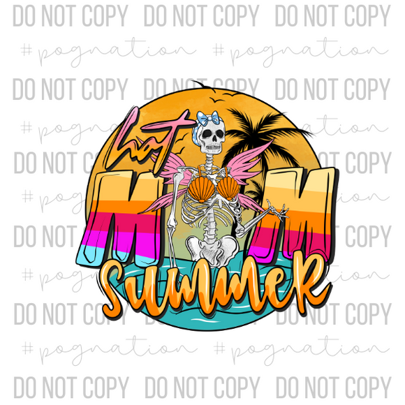 Hot Mom Summer Skelly Decal