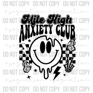 Mile High Anxiety Club Black Decal