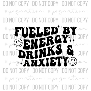 Fueled By Energy Drinks and Anxiety Decal