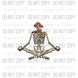 Meditating Skeleton Decal