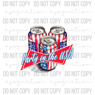 USA Party Cans Decal