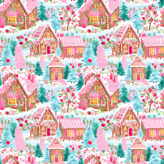 Girly Christmas Houses Vinyl