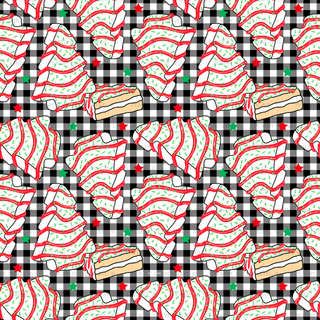 Checkered Christmas Tree Cakes Vinyl