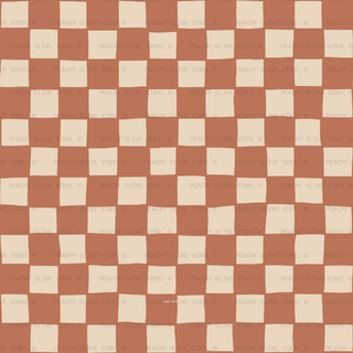 Boho BrOrange Checkered Vinyl
