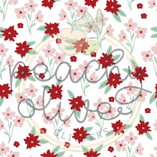 Red and Blush Bright Floral Vinyl