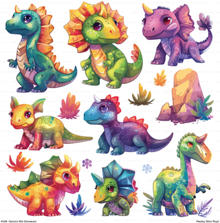 Cartoon Kids Dinosaurs Vinyl