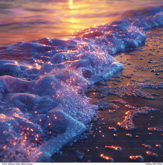 Glittery Ocean Wave Sunsets Vinyl