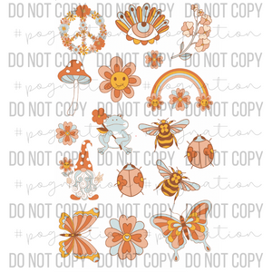 Groovy Gnome Floral Decal Sheet - DS002