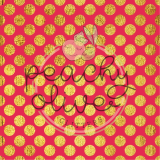 Gold & Red Polka Dots Vinyl - 341