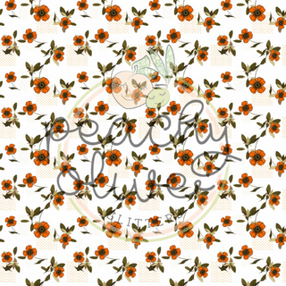 Orange Flowers & Tiny Dots Vinyl - 382