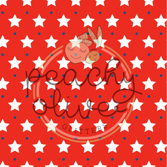 Red White & Blue Independent Dots & Stars Vinyl - 446