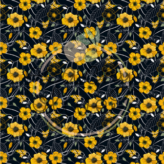 Yellow & Black Classy Floral Vinyl - 385