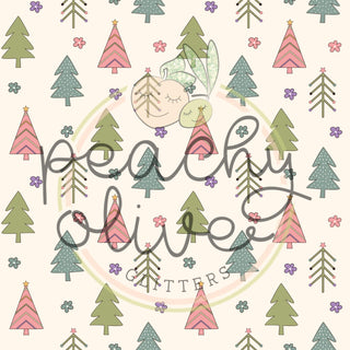 Pastel Christmas Trees Vinyl - 39