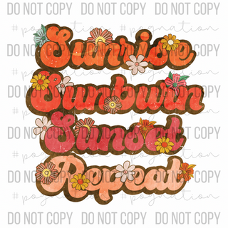 Sunrise, Sunburn, Sunset Decal - S0037