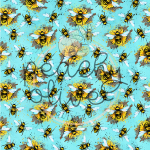 Leopard Bees Blue Vinyl - 462