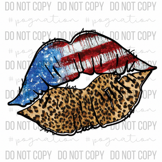 American Leopard Lips Decal - S0003
