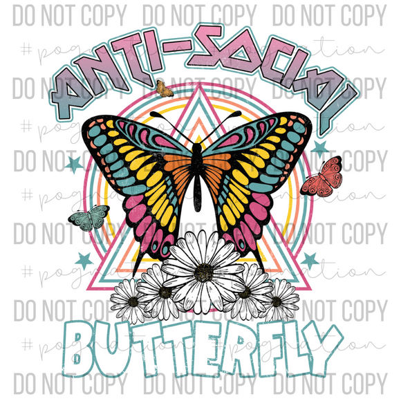 Anti Social Butterfly Decal - S0004