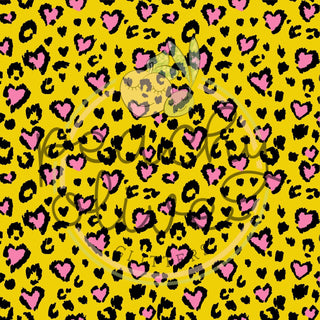 Pink & Yellow Heart Leopard Vinyl - 53
