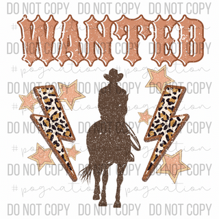 Distressed Wanted Bolt Decal - S0051