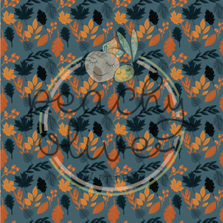 Orange & Navy Floral Vinyl - 772