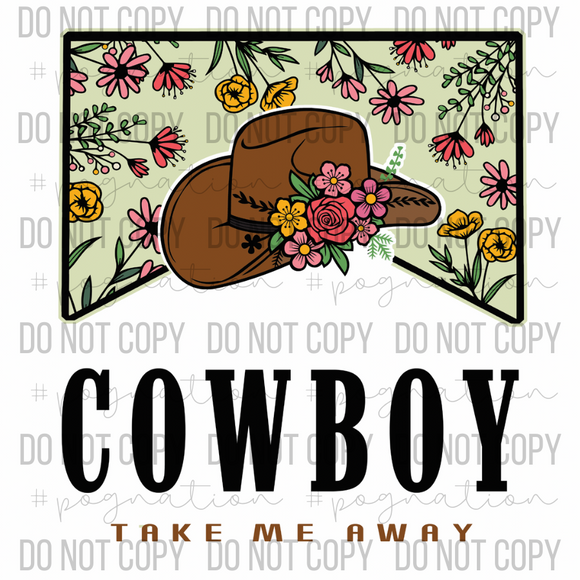 Cowboy Take Me Away Decal - S0059