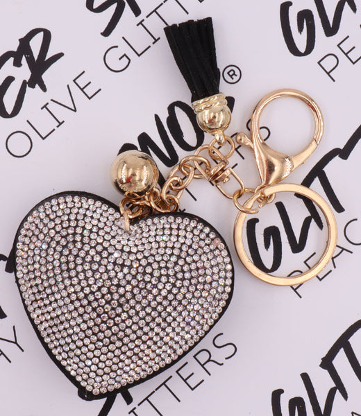 Rhinestone deals heart keychain