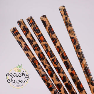 9" Cheetah Straws