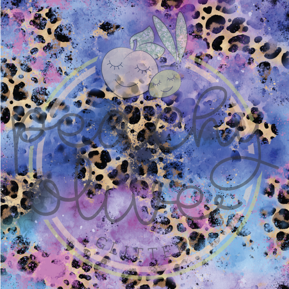 Blue and Purple Splatter Leopard