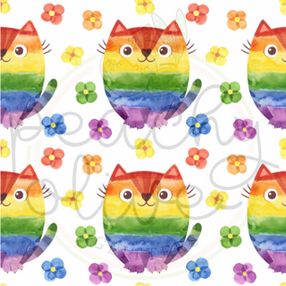 Rainbow Cats and Flowers