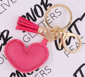 Red Heart Keychain Pink Heart Keychain Love Keychain 