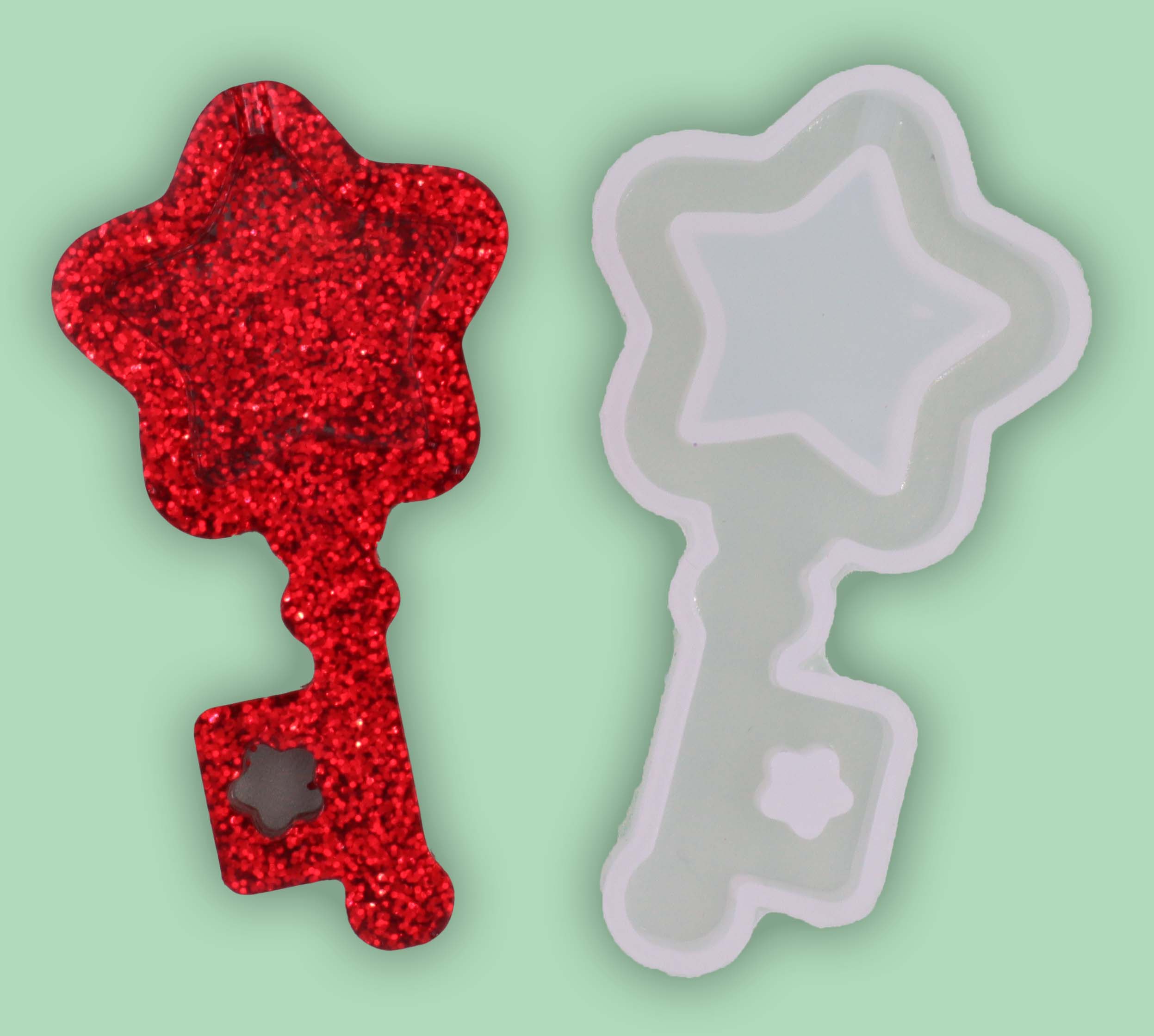 Star Key Shaker Mold – Peachy Olive Glitters