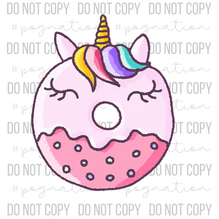 Rainbow Unicorn Donut Decal - S0179