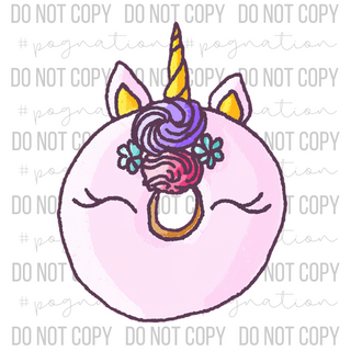 Floral Unicorn Donut Decal - S0178
