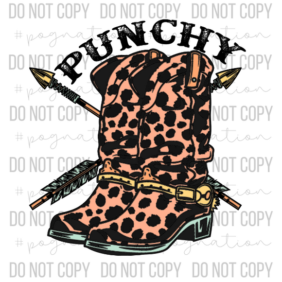 Punchy Leopard Boots Decal - S0183