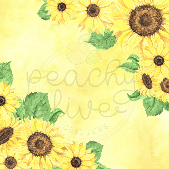 Watercolor Sunflowers - 1127