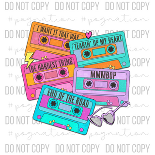 90's Tapes and Songs Decal - S0210