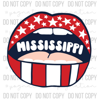Mississippi Lips Decal - S0247