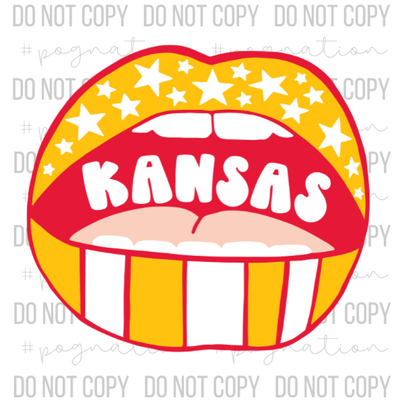 Kansas Lips Decal - S0244