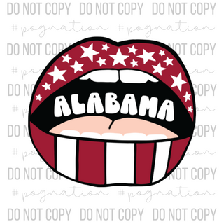 Alabama Lips Decal - S0237