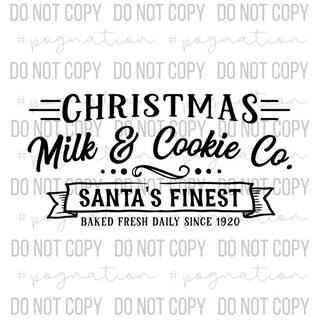 Santa's Milk and Cookie Co Decal - S0231