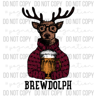 Red Sweater Brewdolph Decal - S0136
