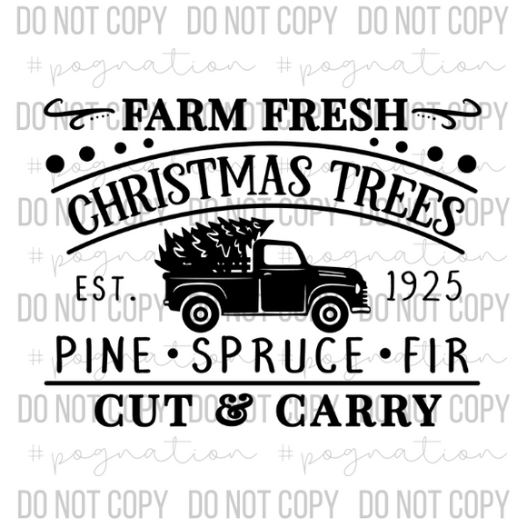 Farm Fresh Trees Truck Decal - S0216