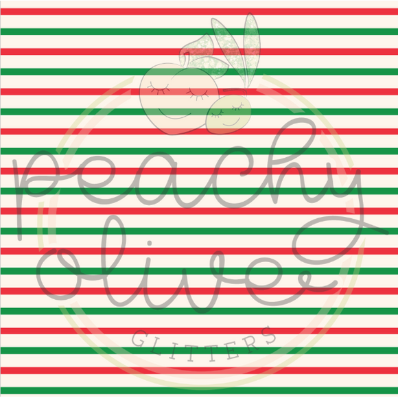 Red and Green Christmas Stripes Vinyl