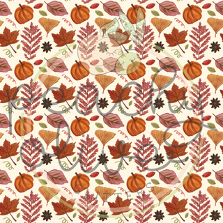 Autumn Pumpkins and Leaves Vinyl