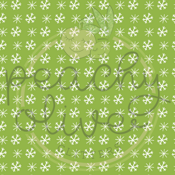 Green Snowflakes Vinyl